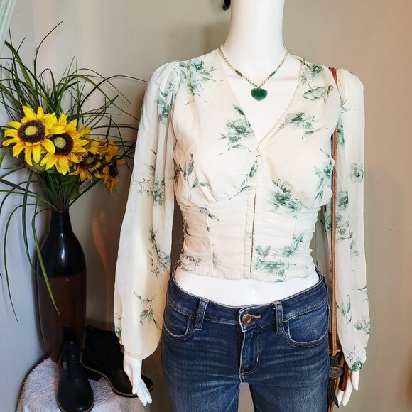 Liberty Love beautiful corset shirred top size small - Picture 1 of 7